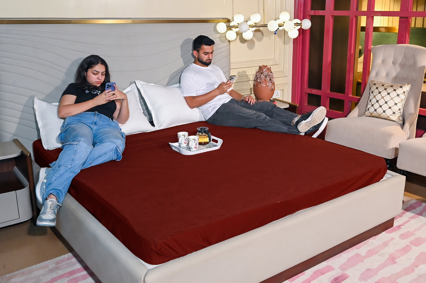 Lycra Grey Waterproof Mattress Protector