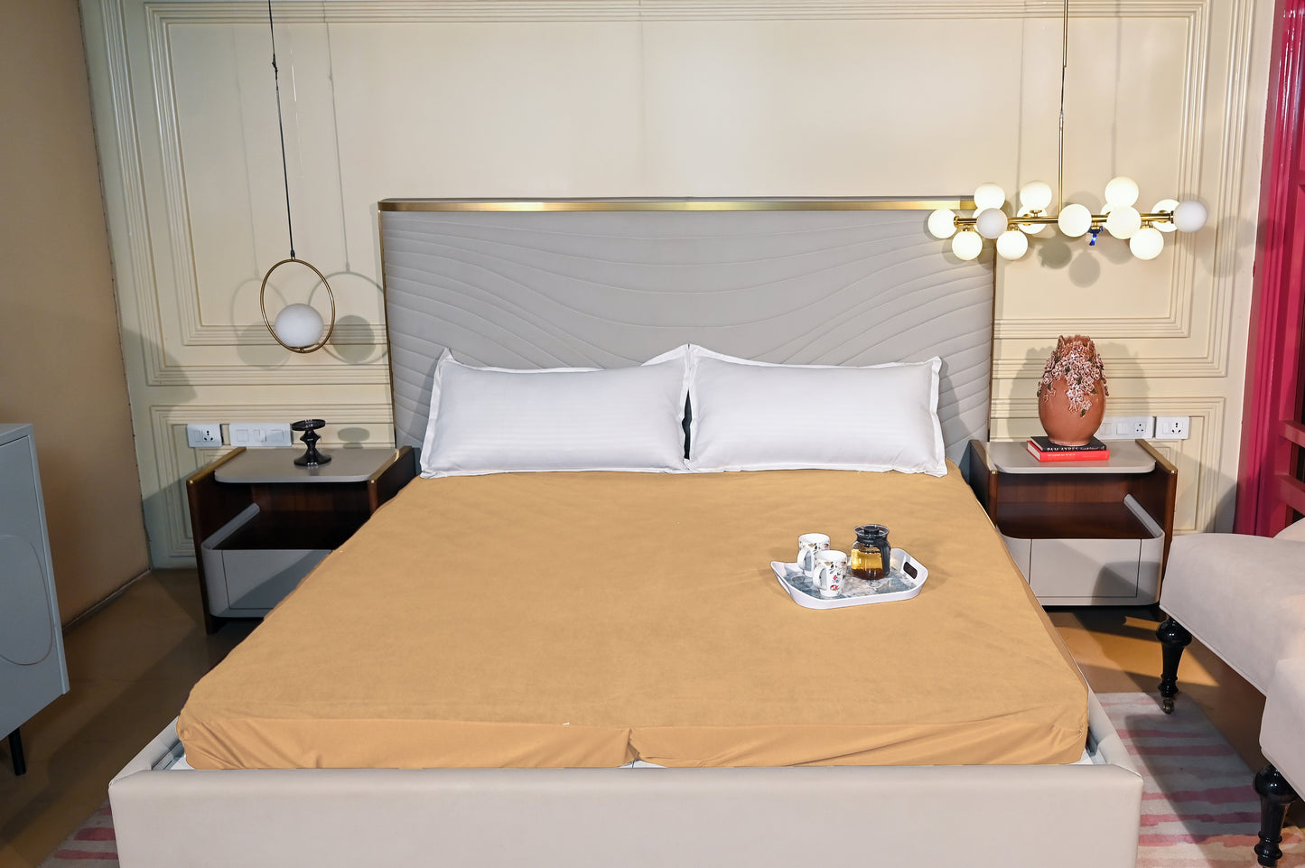 Lycra Grey Waterproof Mattress Protector