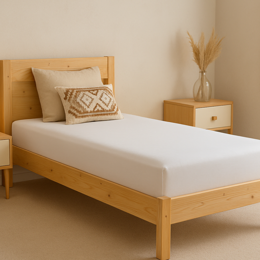 Lycra White Single Bed Waterproof Mattress Protector