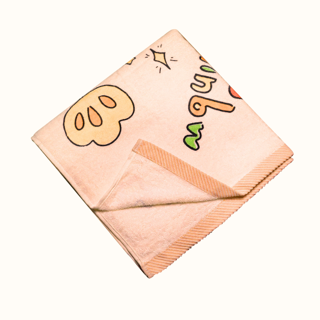 Peach Printed Towel
