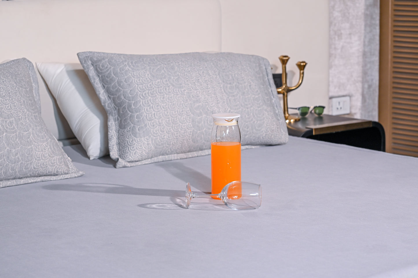 Lycra Grey Waterproof Mattress Protector