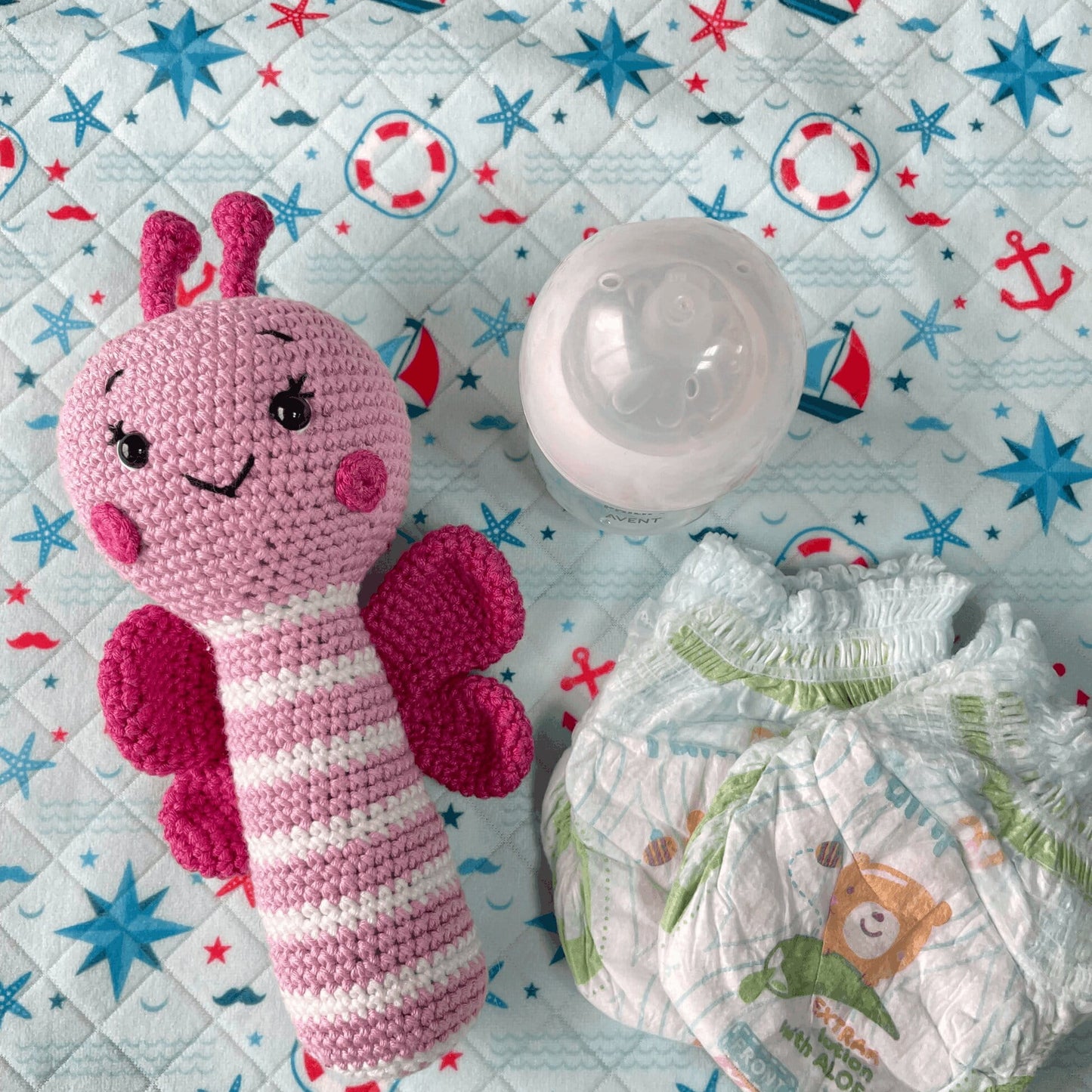 Handmade Butterfly Rattle