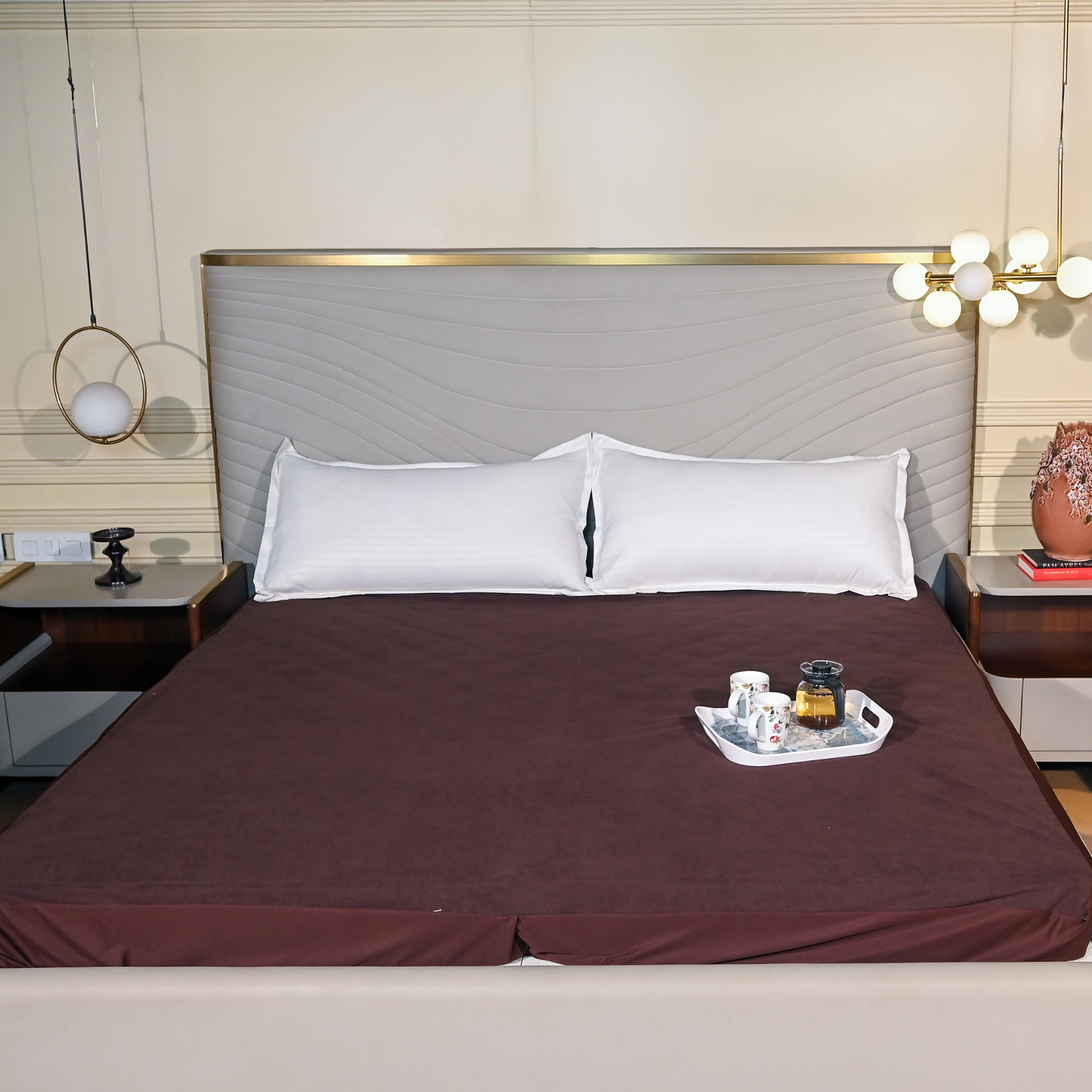 Terry Dark Brown Waterproof Mattress Protector