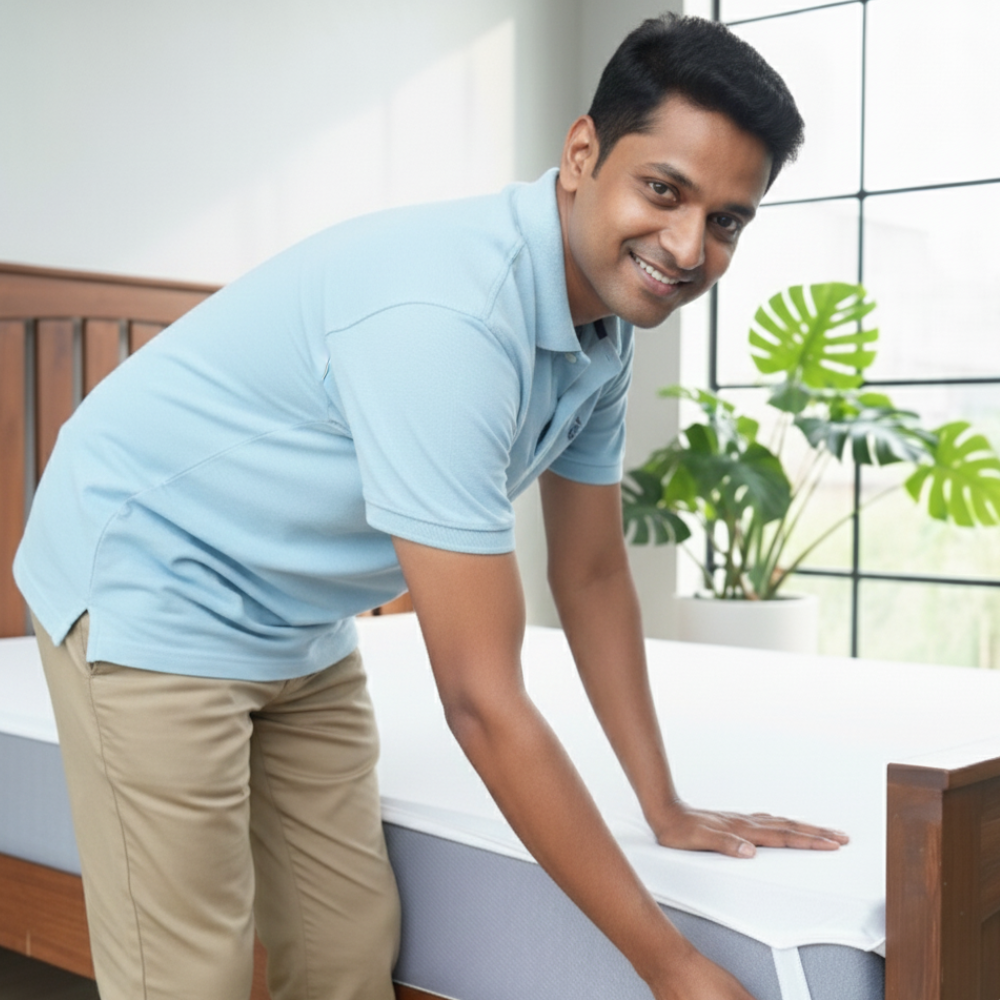 Terry Elastic Maroon Mattress Protector