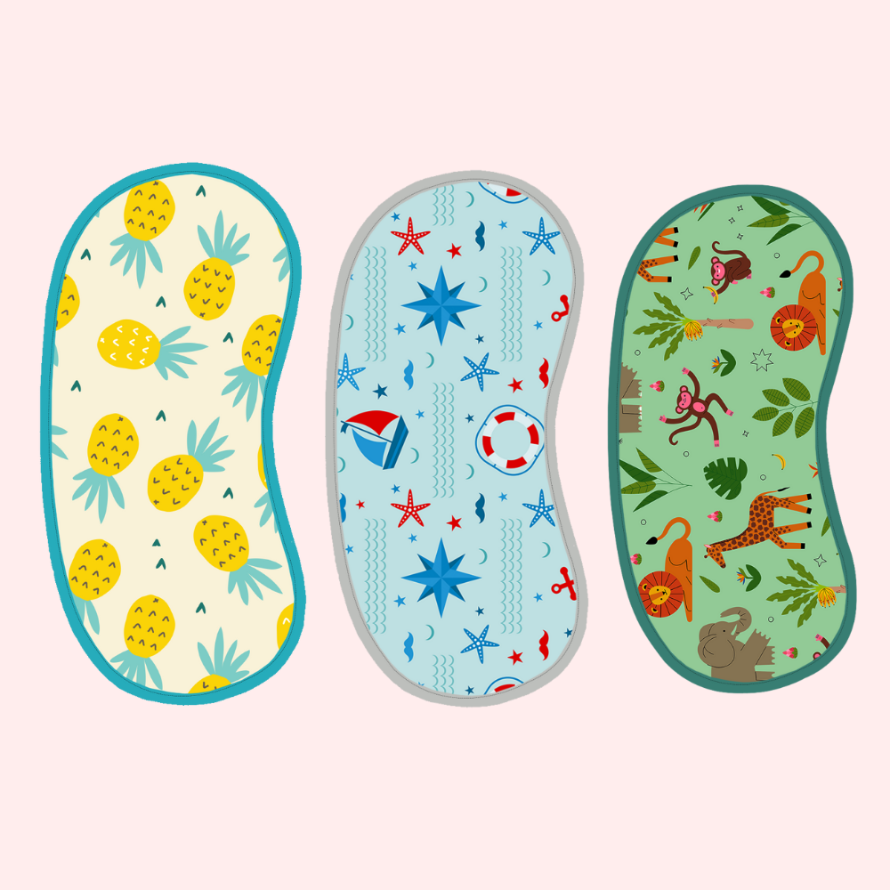 Jungle Print, Pineapple Prints & Nautical Print Bibs Sheet