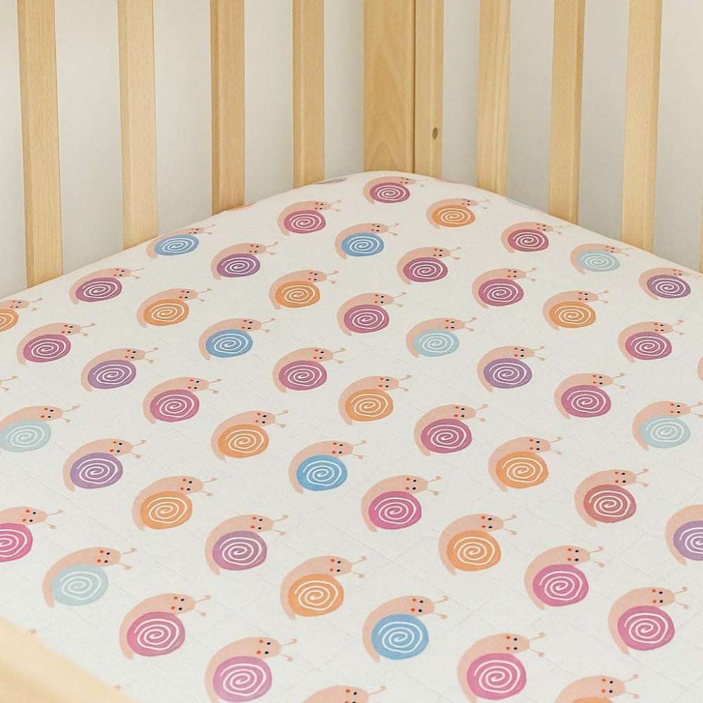 Snail Print Crib Sheet