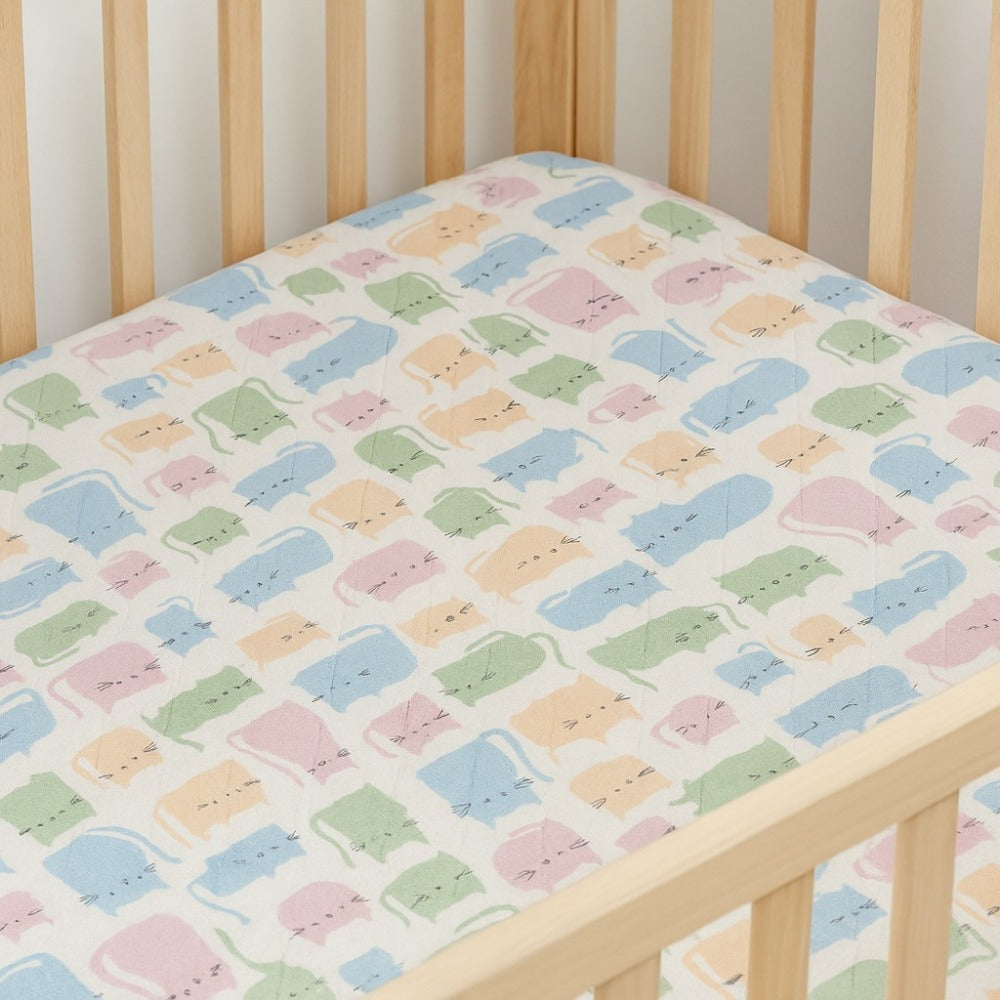 Cat Print Crib Sheet