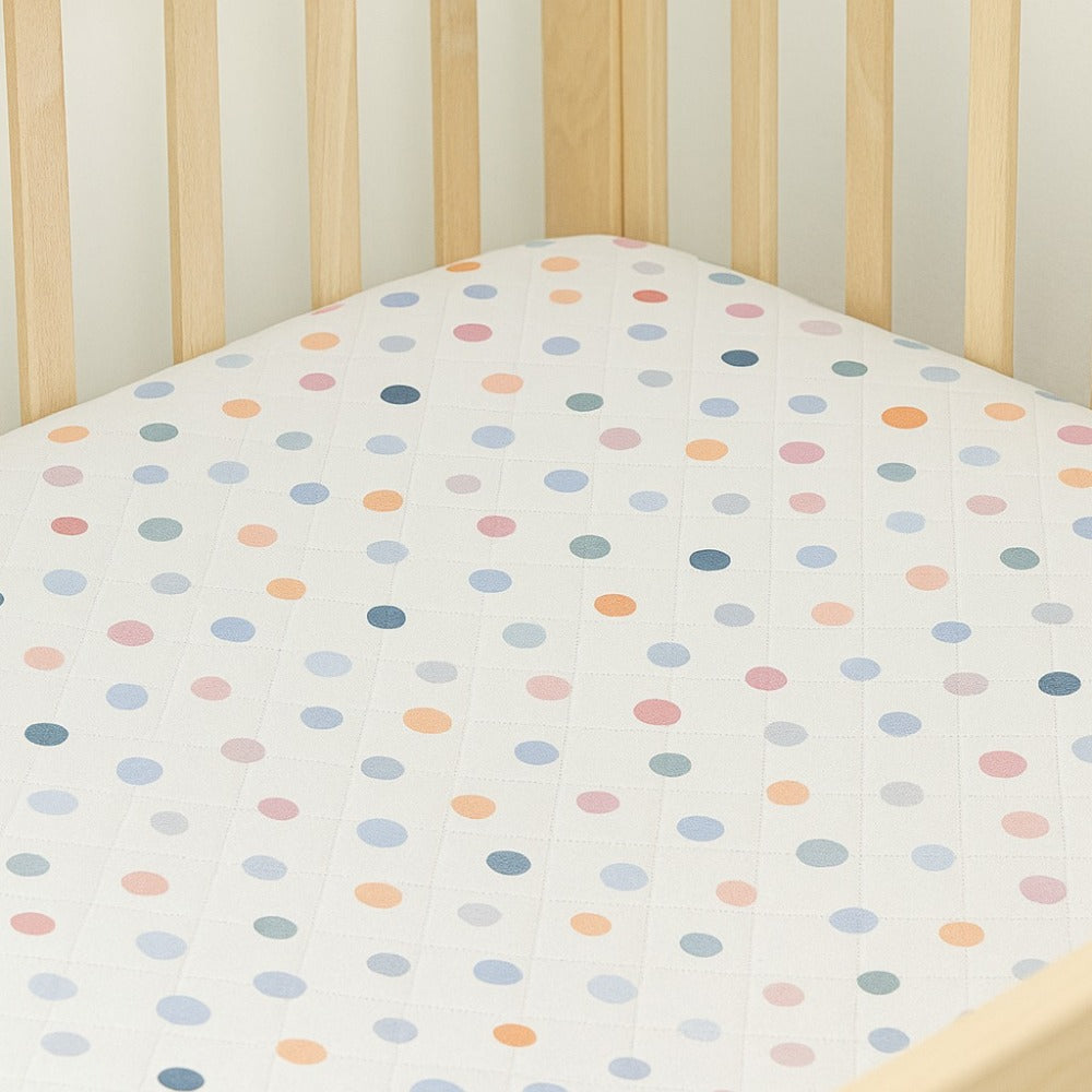 Polka Dot Print Crib Sheet
