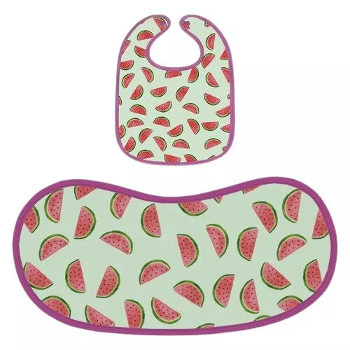 Happy Matty Watermelon Print Bib & Burp Sheet Medium