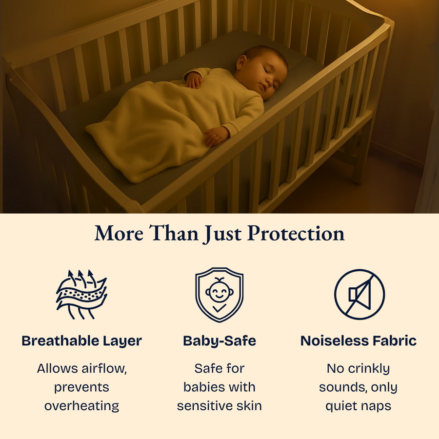 Waterproof Grey Crib Mattress Protector Sheet