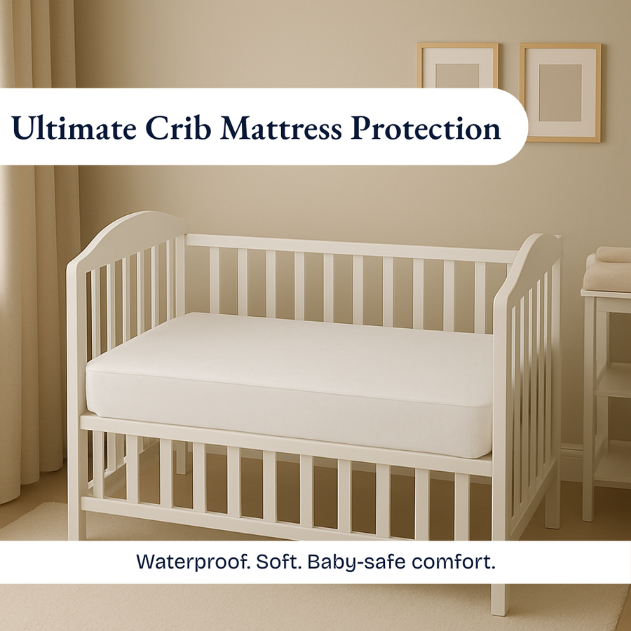 Waterproof White Crib Mattress Protector Sheet