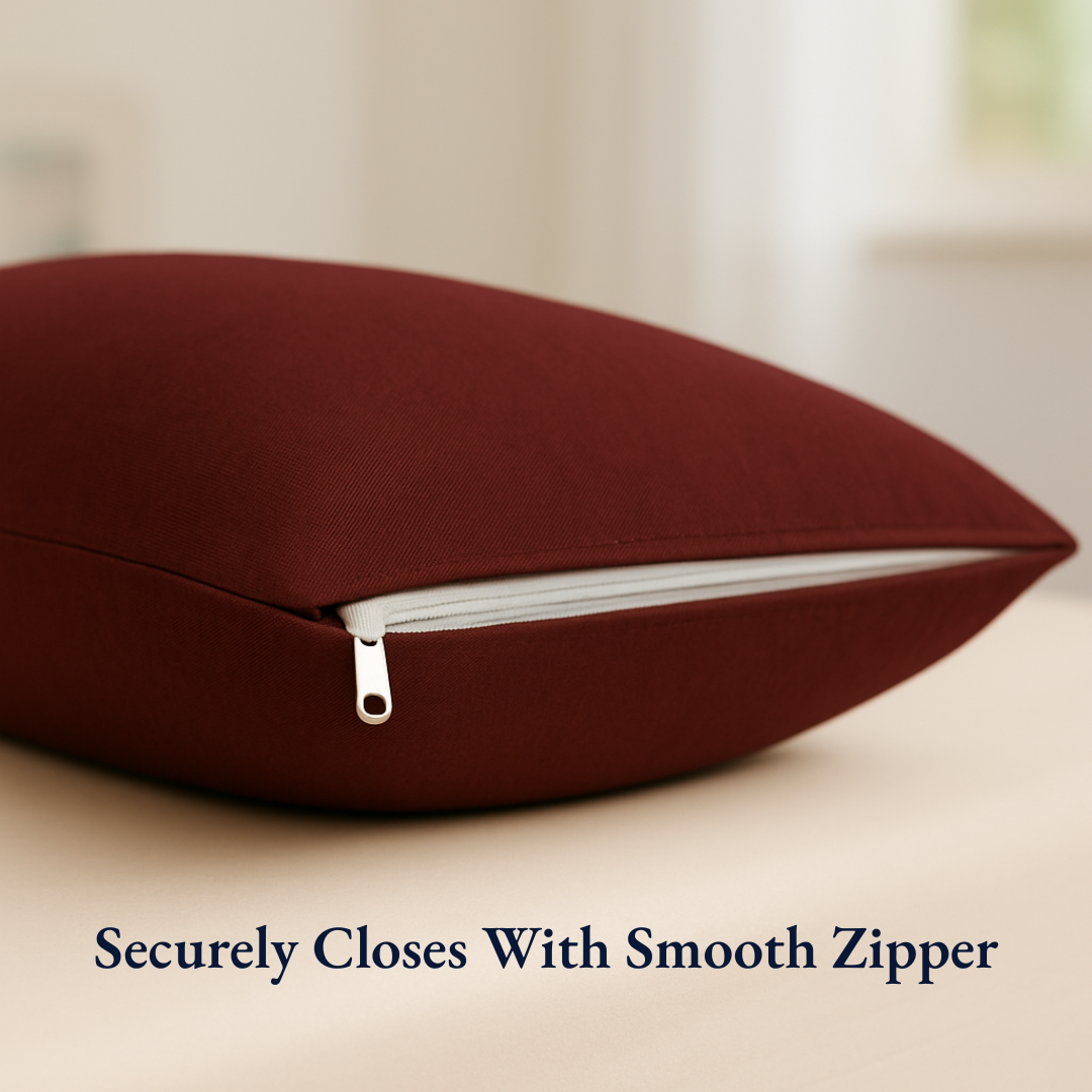 Maroon Pillow Protector (Pack Of 2)