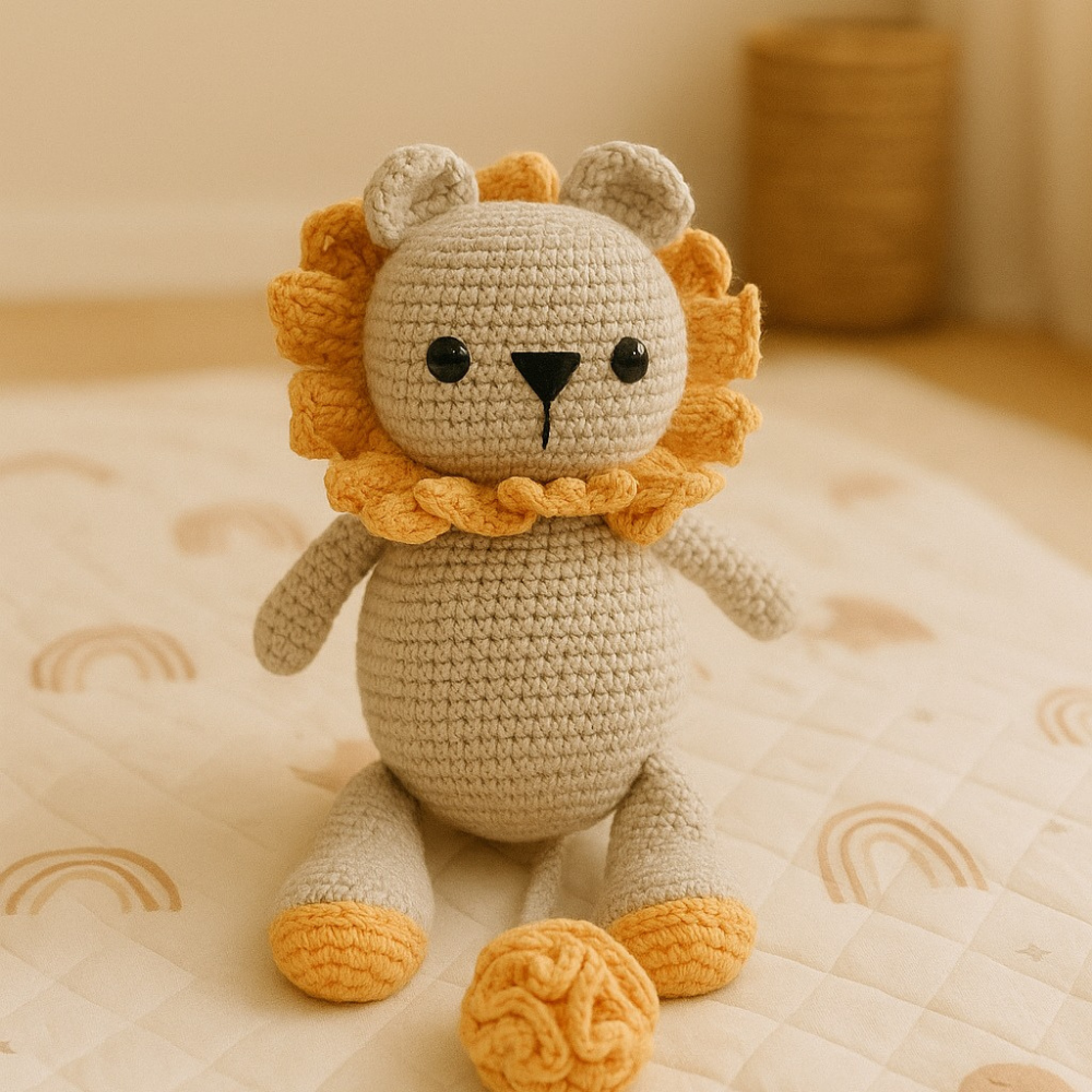 Handmade Lion Rattle That Brings Smiles While Supporting Baby’s Motor Skills