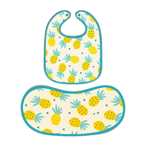 Pineapple Print Burp & Bib Sheets That Add Joy to Feeding Time