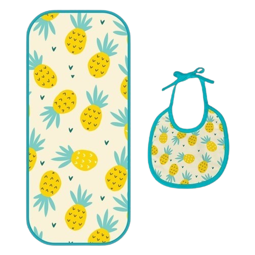 Pineapple Print Burp & Bib Sheets for Playful Feeding