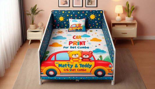 Why Car Print Premium Matty & Teddy Crib Sheet Combo Is a Great Choice