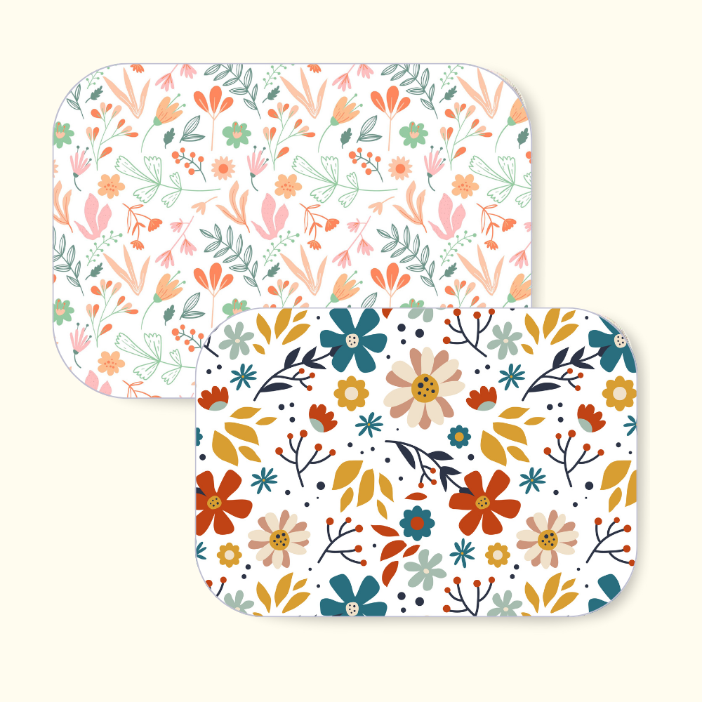 Floral and Leaf Print Matty for a Calm Nursery Look