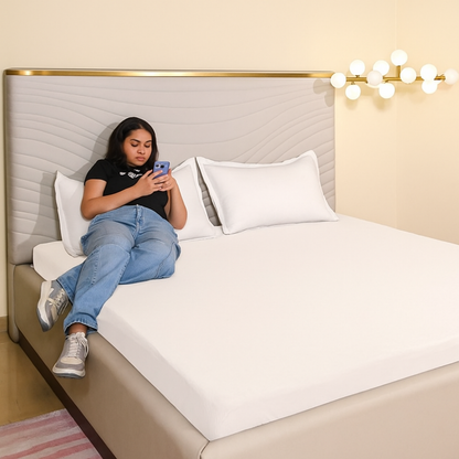 Terry White Waterproof Mattress  Protector