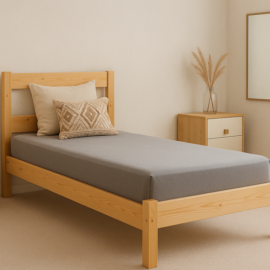 Lycra Grey Single Bed Waterproof Mattress Protector