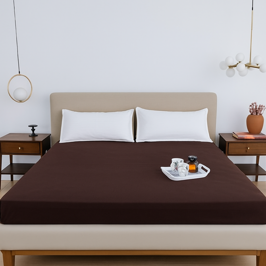 Terry Dark Brown Waterproof Mattress  Protector