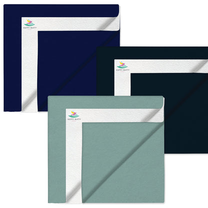 Royal Blue + Firoza + Plum Dry Sheet (Pack of 3)