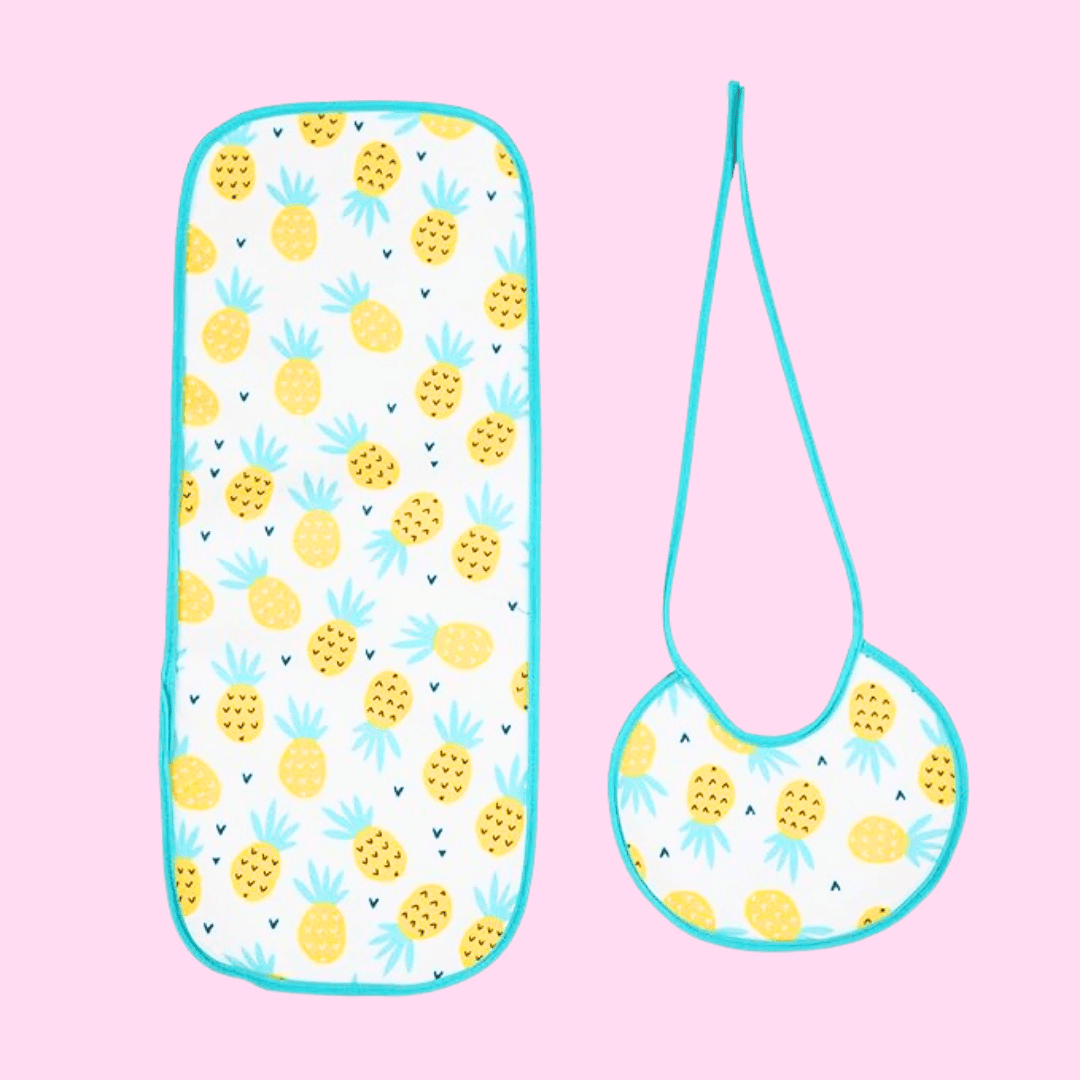 Pineapple-Print-Burp-Cloth-and-Bib-Combo-Small