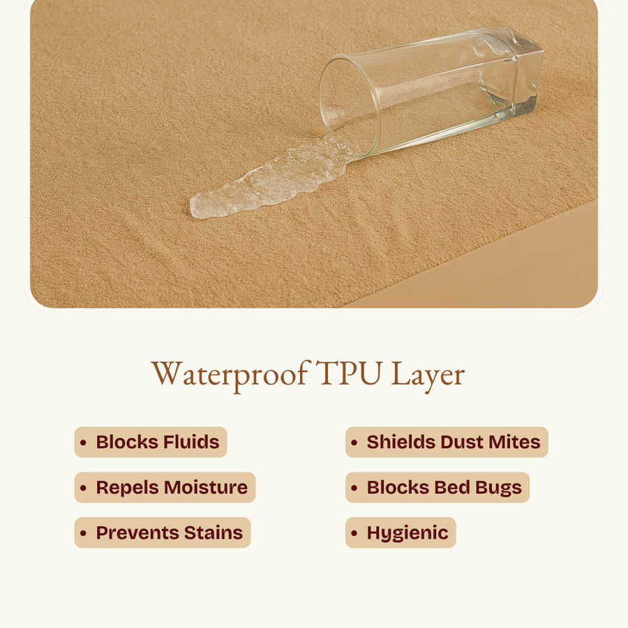 Terry Camel Waterproof Mattress  Protector