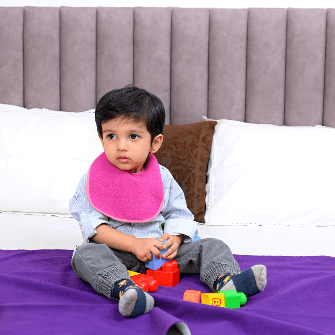Rani Pink + Peach + Maroon - Absorbent Bibs (Pack of 3) | Large
