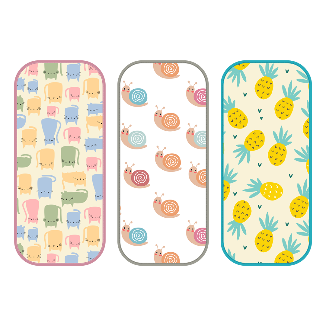 Pineapple, Snail & Cat Print Baby Burp Sheet (Pack of 3)