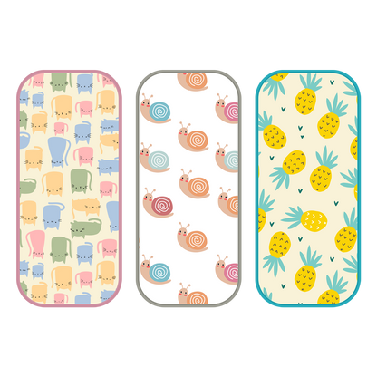 Pineapple, Snail & Cat Print Baby Burp Sheet (Pack of 3)