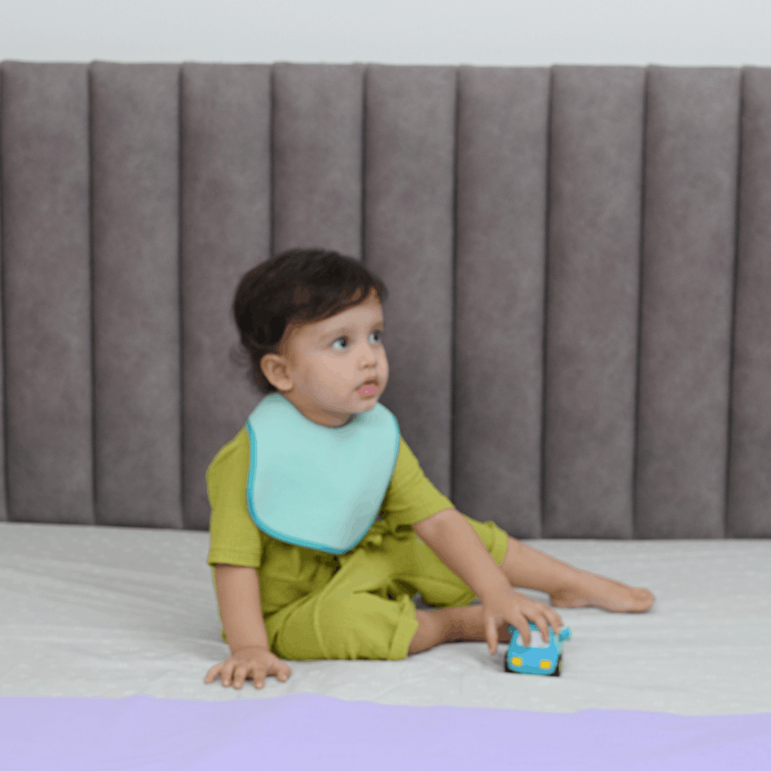 Sea Green + Royal Blue + Rani Pink - Absorbent Bibs (Pack of 3) | Large