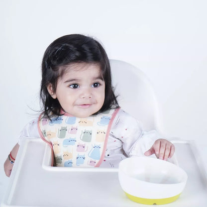 Happy Matty Cat Print Bib & Burp Sheet Medium