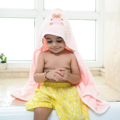 Baby Pink Hug Me Hooded Towel