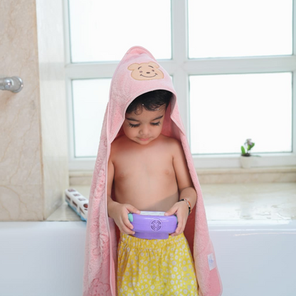 Pink Teddy Hooded Towel