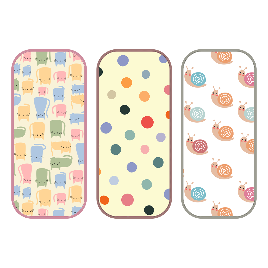 Polka Dots, Snail & Cat Print Burp Sheet (Pack of 3)