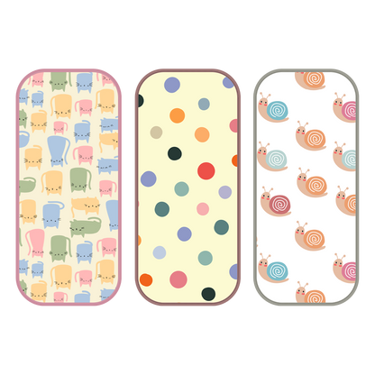 Polka Dots, Snail & Cat Print Burp Sheet (Pack of 3)