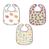 Watermelon, Snail & Cat Print Baby Bibs Large (Pack of 3)