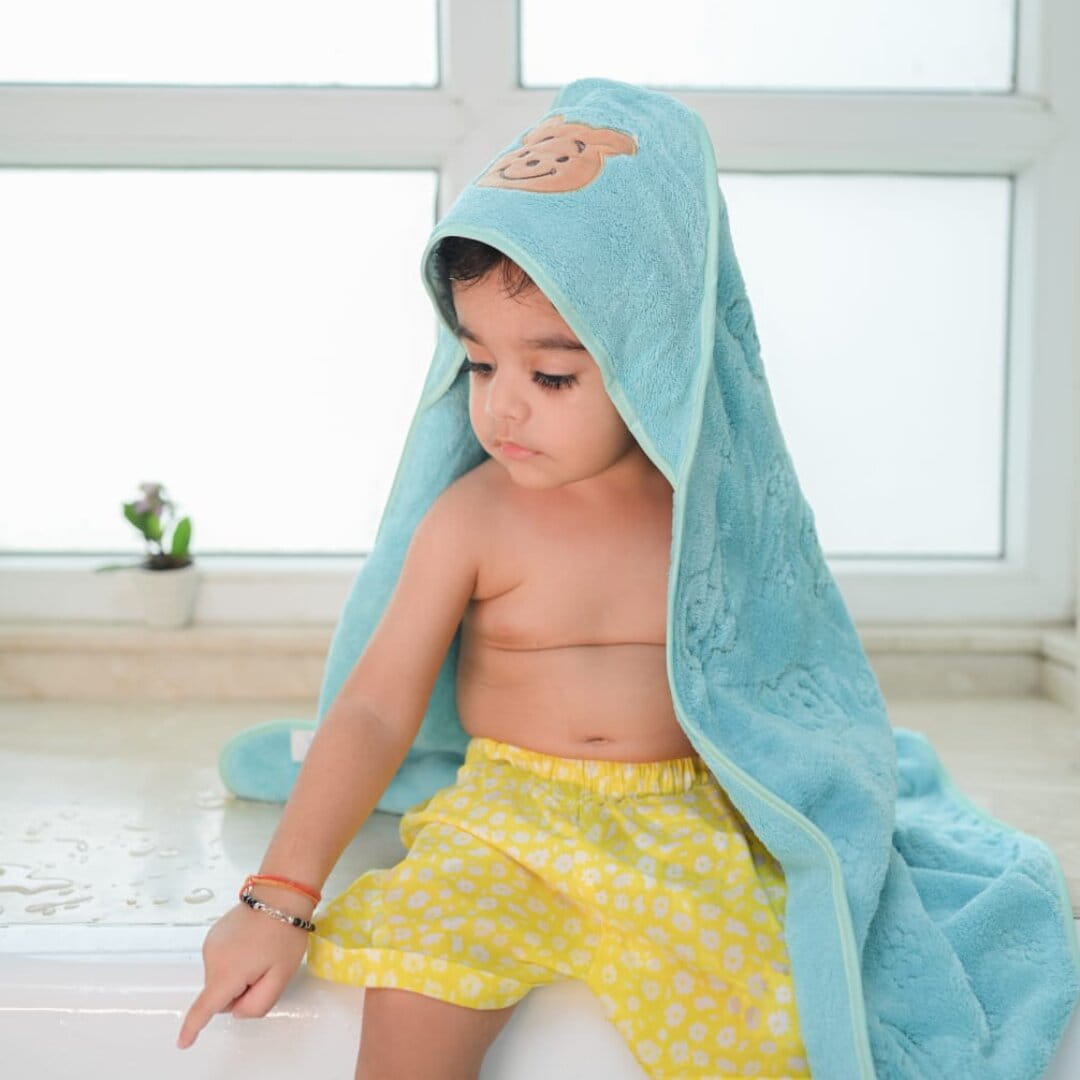 Blue Teddy Hooded Towel
