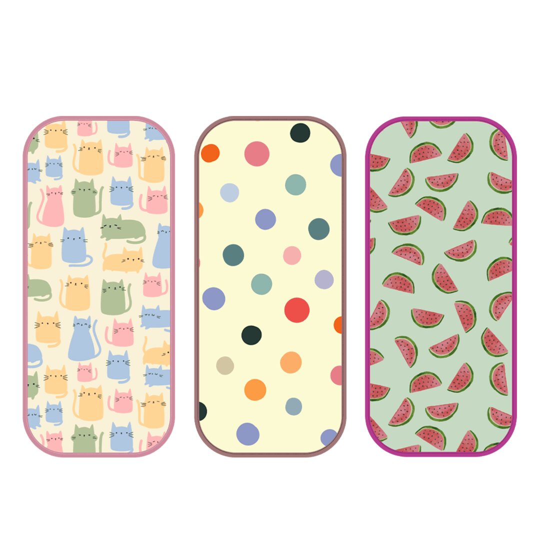 Polka Dot, Watermelon & Cat Print Burp Sheet Medium (Pack of 3)
