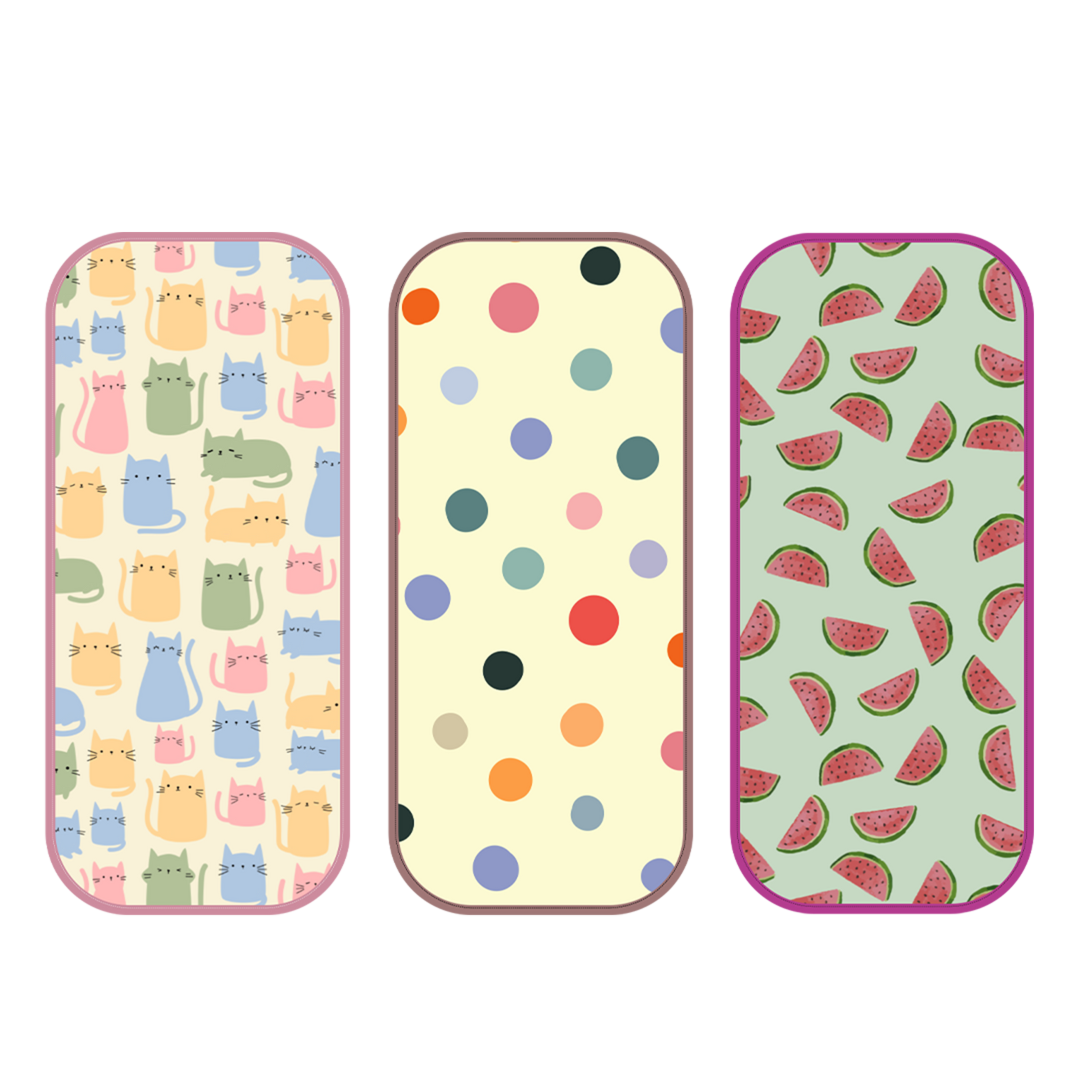 Polka Dot, Watermelon & Cat Print Burp Sheet Medium (Pack of 3)