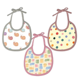 Polka dots, Snail & Cat Print Baby Bibs Medium (Pack of 3)