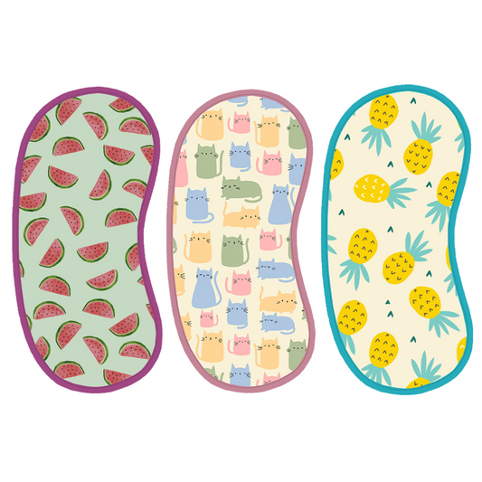 Watermelon, Pineapple & Cat Print Burp Sheets (Pack of 3)