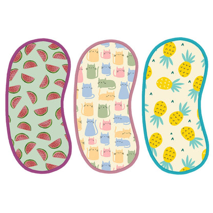 Watermelon, Pineapple & Cat Print Burp Sheets Medium (Pack of 3)