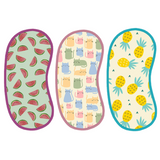 Watermelon, Pineapple & Cat Print Burp Sheets Large (Pack of 3)