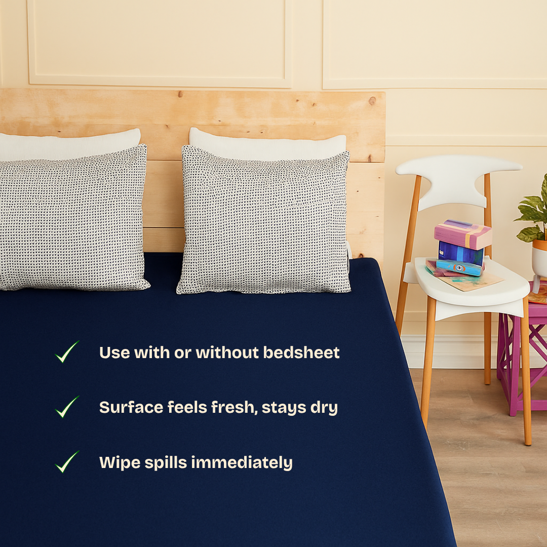 Lycra Blue Mattress Protector