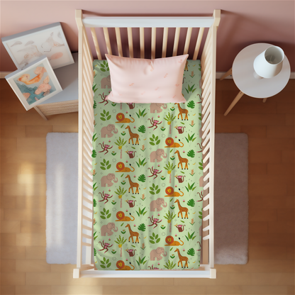 Jungle Print Crib Sheet