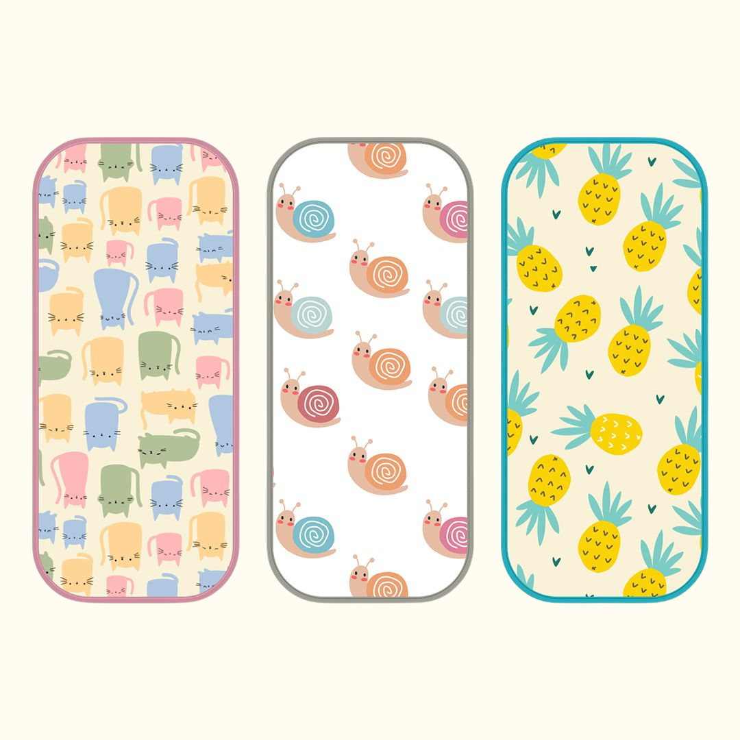 Pineapple, Snail & Cat Print Baby Burp Sheet (Pack of 3)