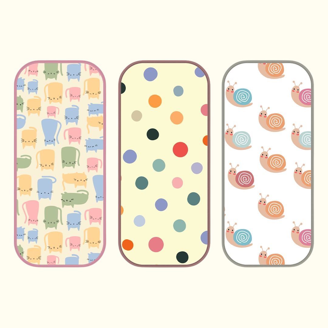 Polka Dots, Snail & Cat Print Burp Sheet (Pack of 3)