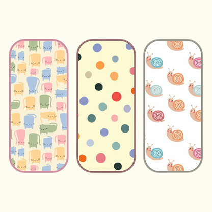 Polka Dots, Snail & Cat Print Burp Sheet (Pack of 3)