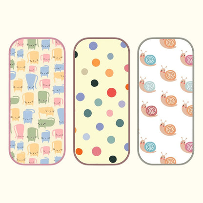 Polka Dots, Snail & Cat Print Burp Sheet  Medium (Pack of 3)
